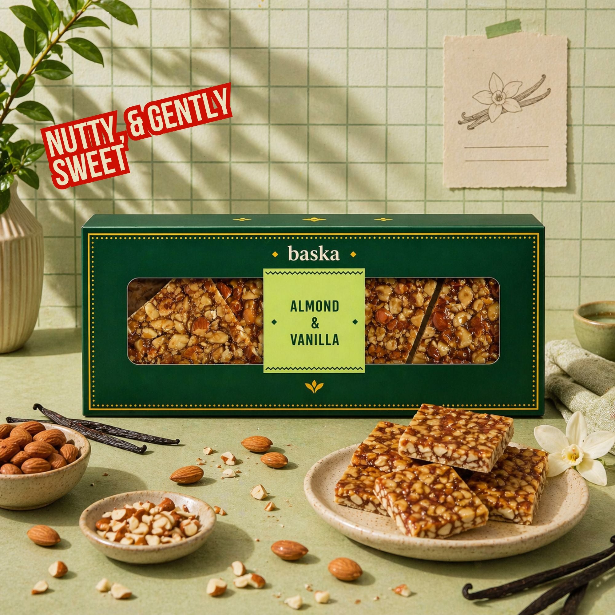 Almond & Vanilla Brittle (150gms)