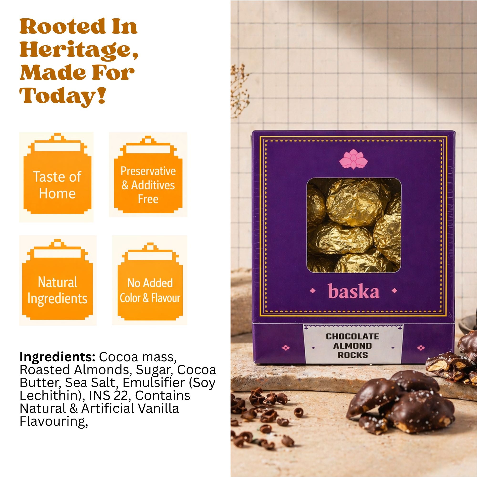 Dark Chocolate Almond Rocks (200g)