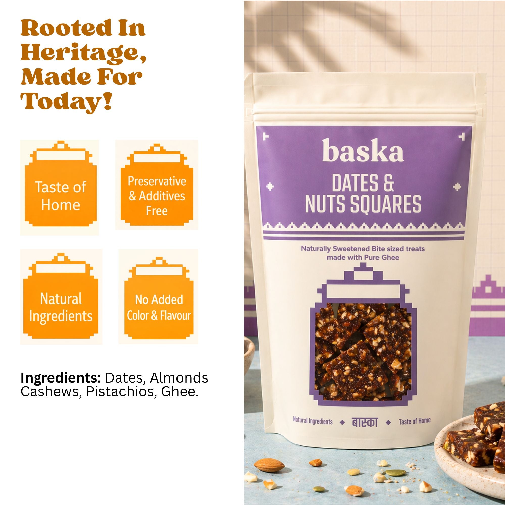 Dates & Nuts Squares (150gms)