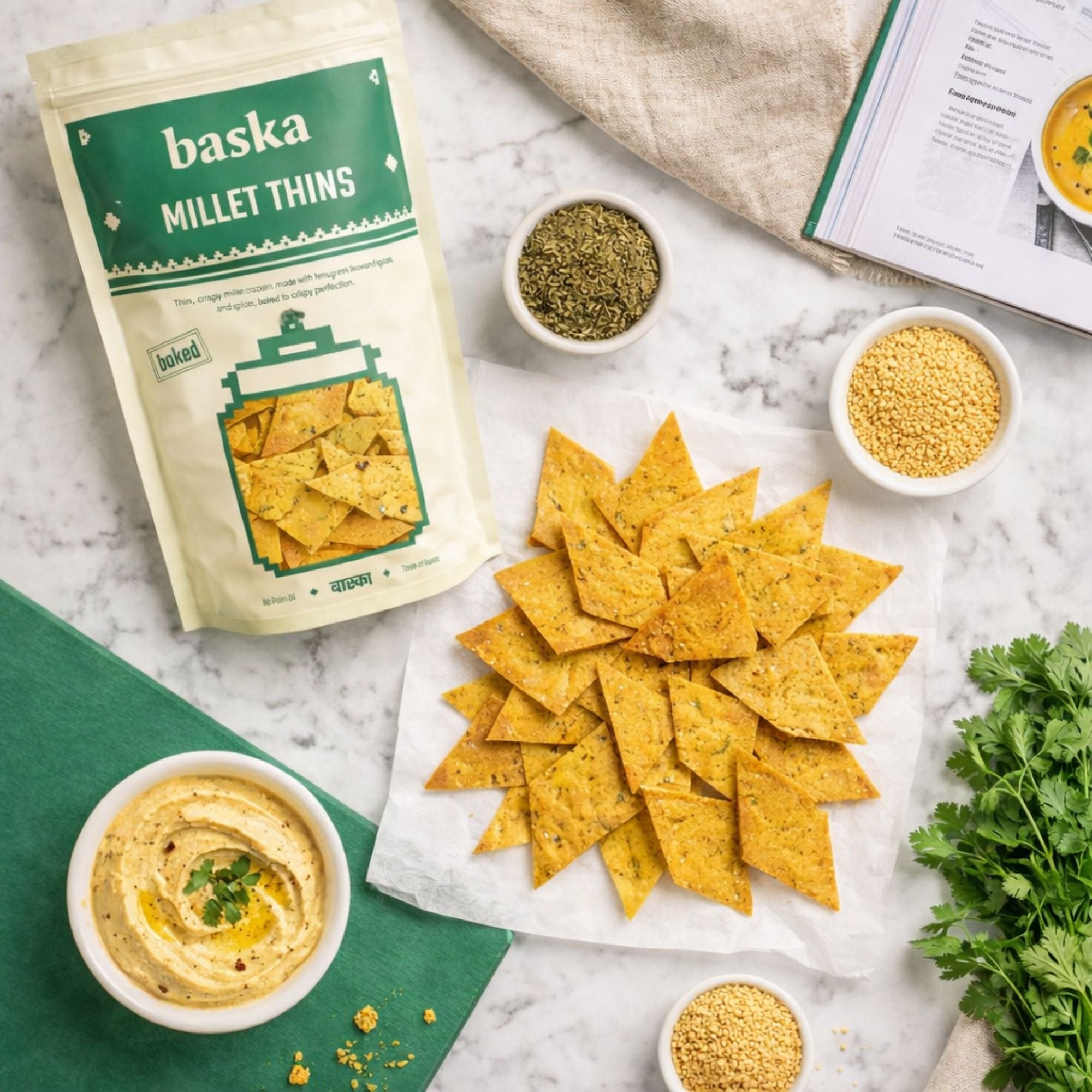 Baked Millet Thins - (Methi Namakpara)