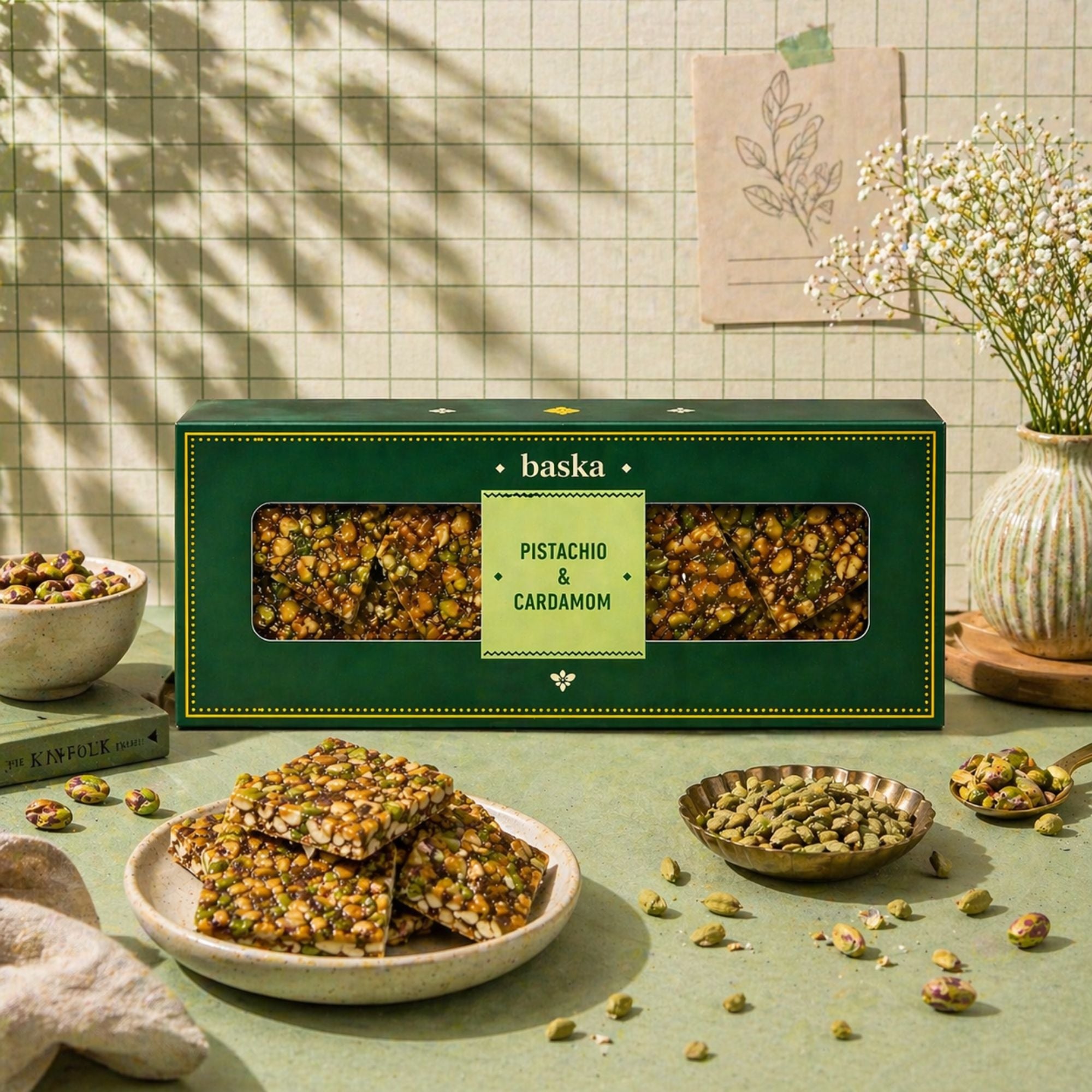 Pistachio & Cardamom Brittle (150gms)