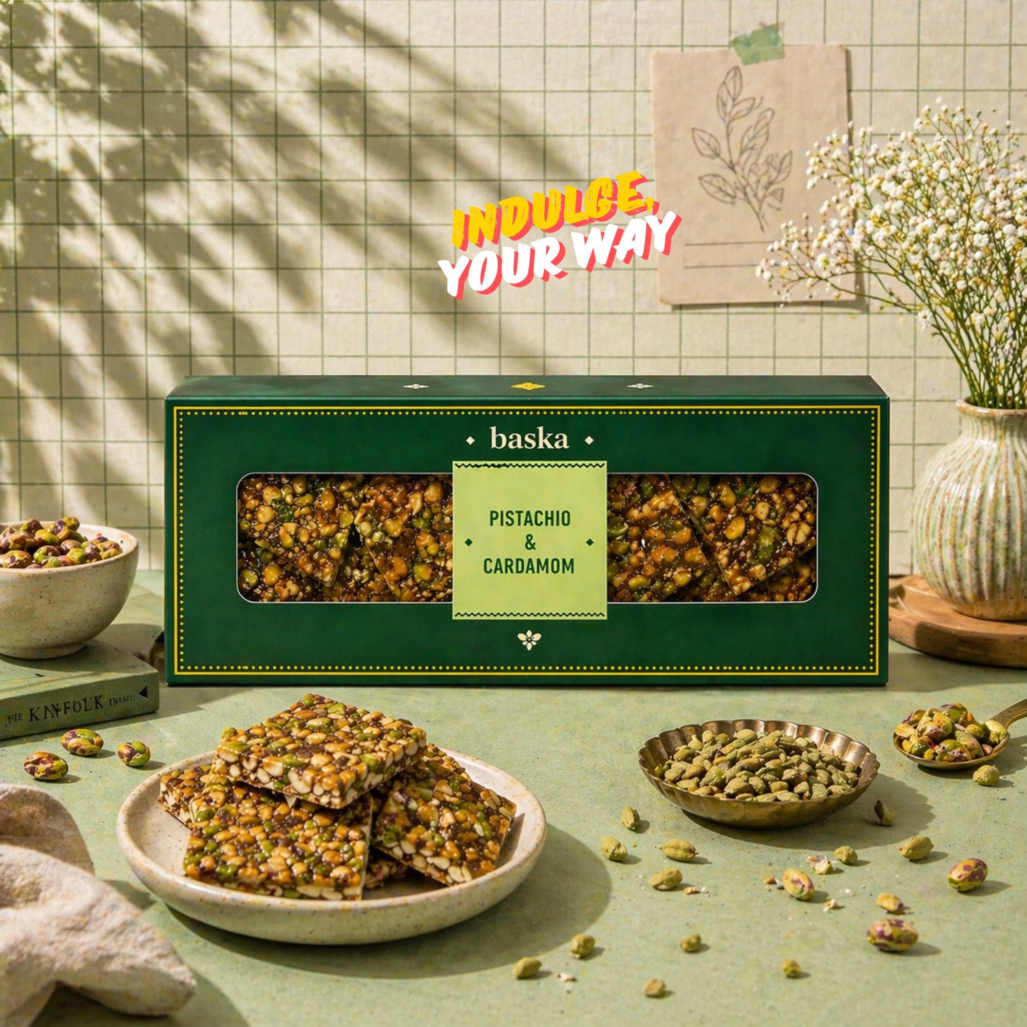 Pistachio & Cardamom Brittle (150gms)