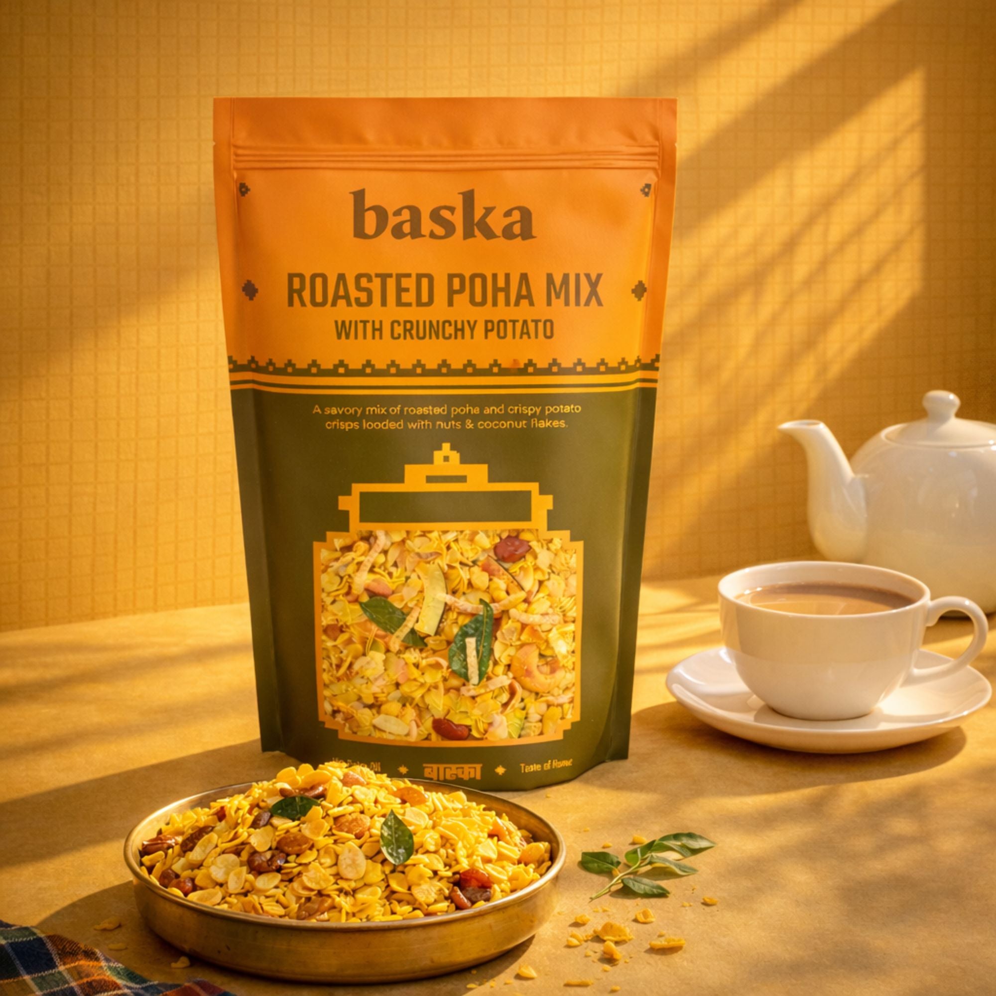 Roasted Poha & Crunchy Potato Mix - (Roasted Poha Chevda)