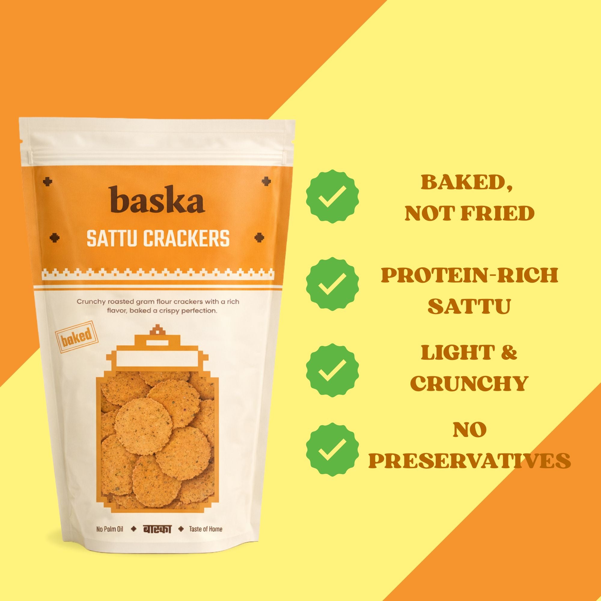 Baked Sattu Crackers