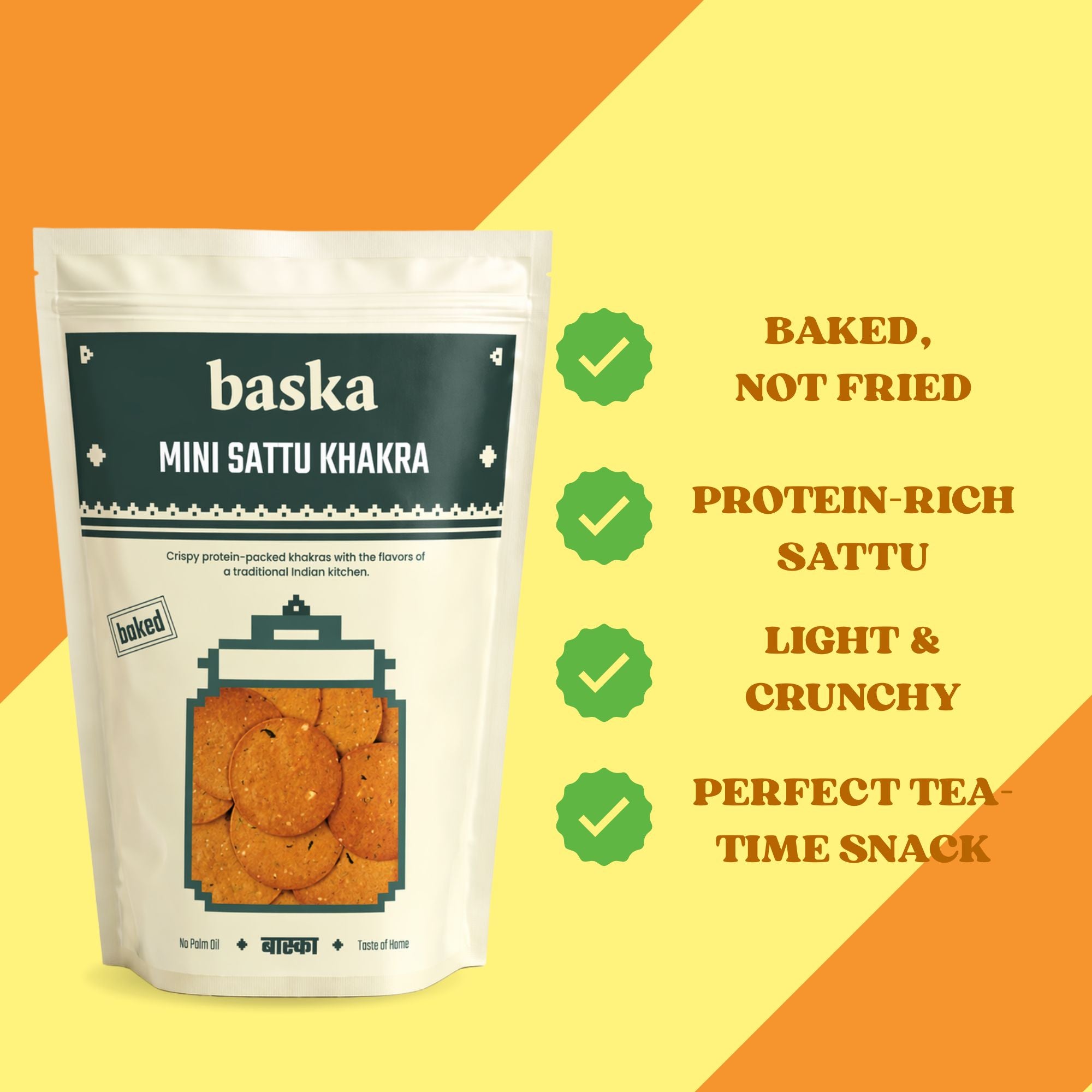 Baked Mini Sattu Khakhra