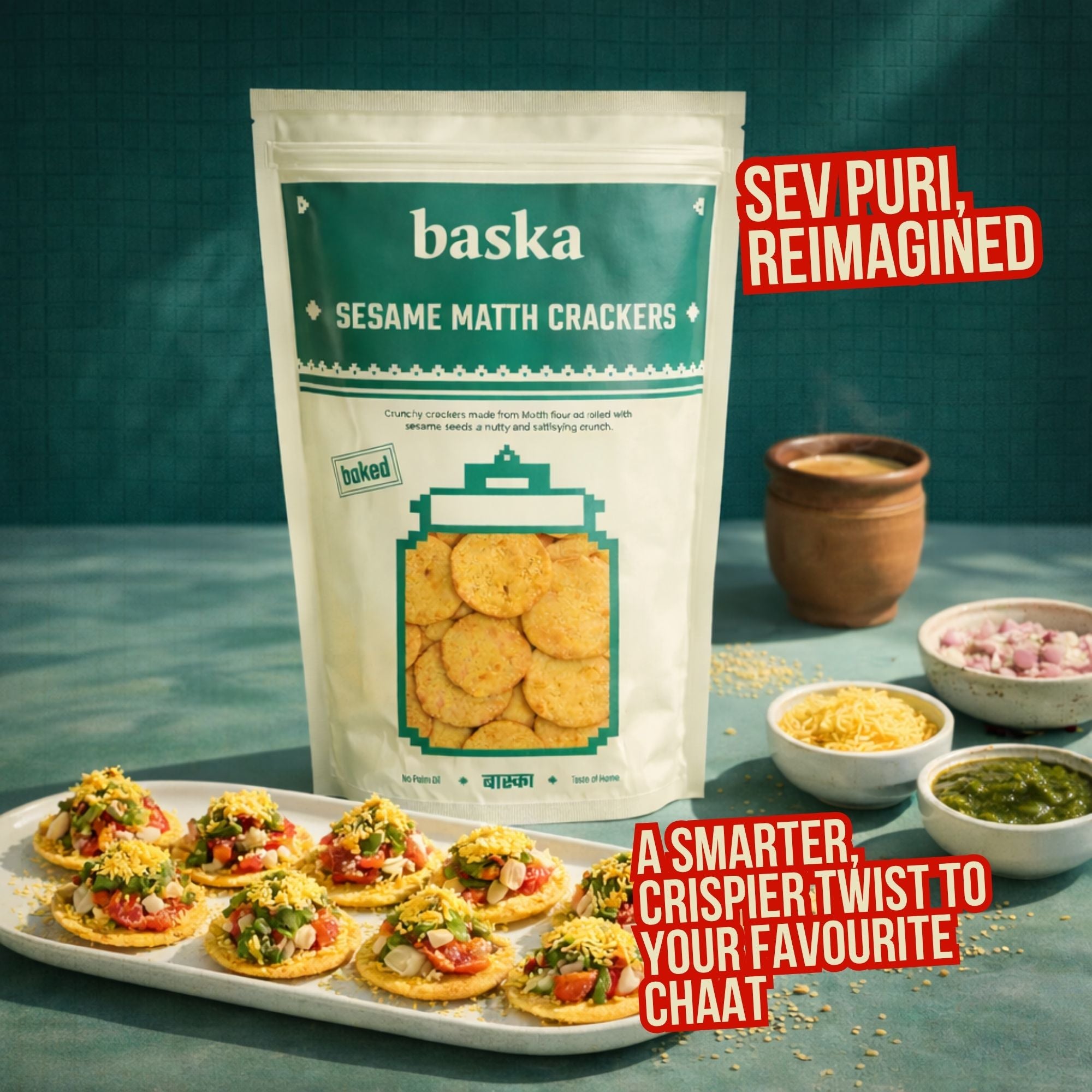 Baked Sesame Matth Crackers