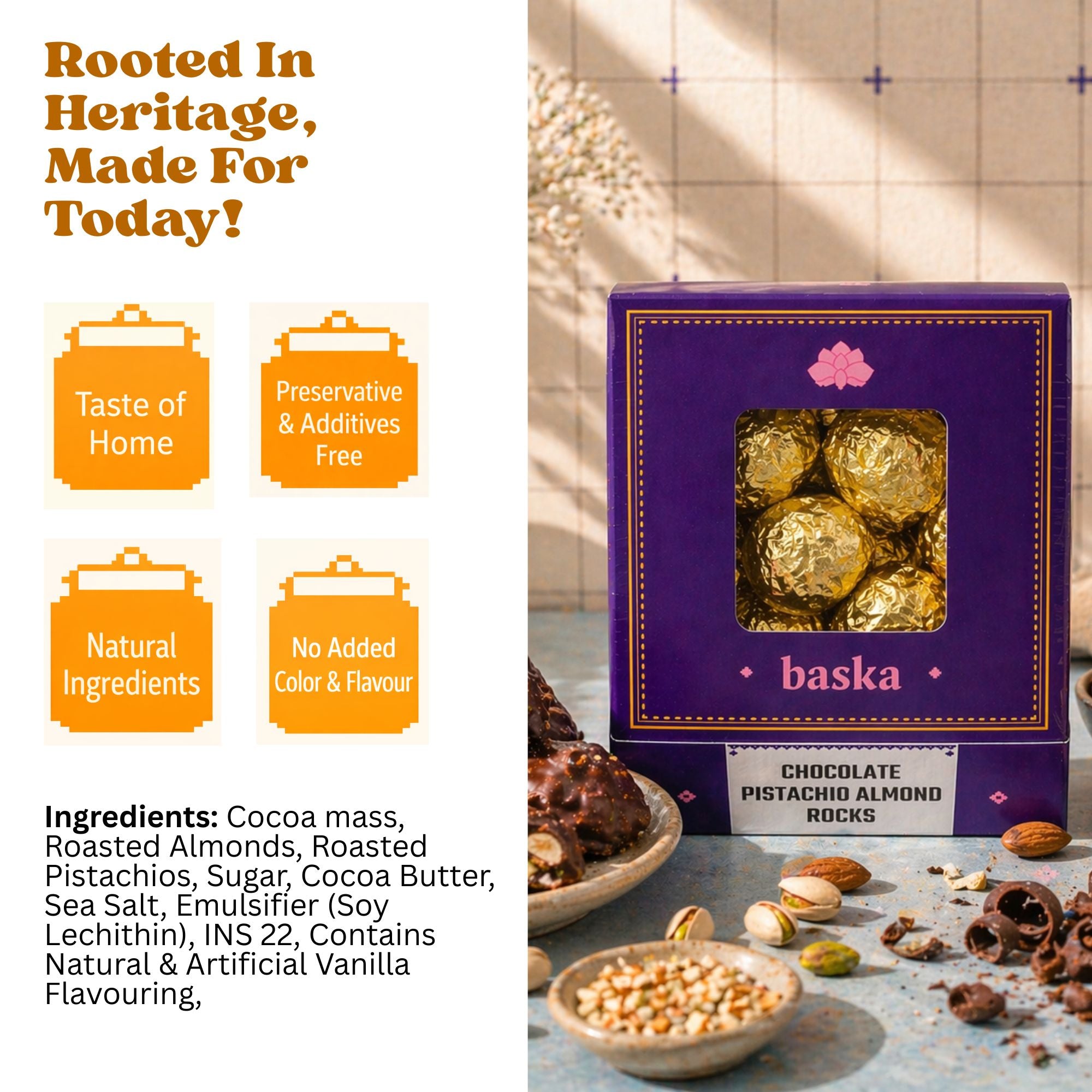 Dark Chocolate Almond & Pistachio Rocks (200g)