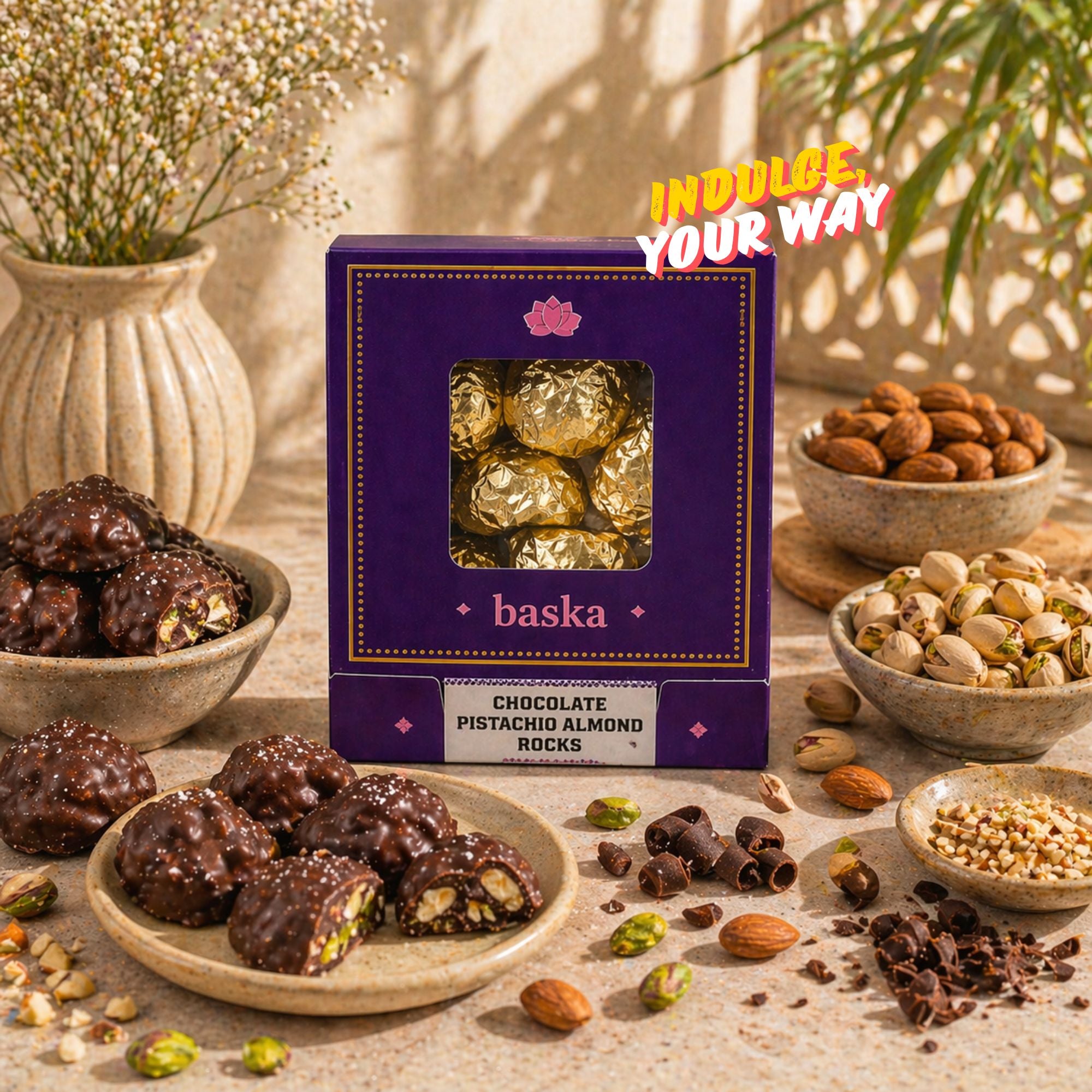 Dark Chocolate Almond & Pistachio Rocks (200g)