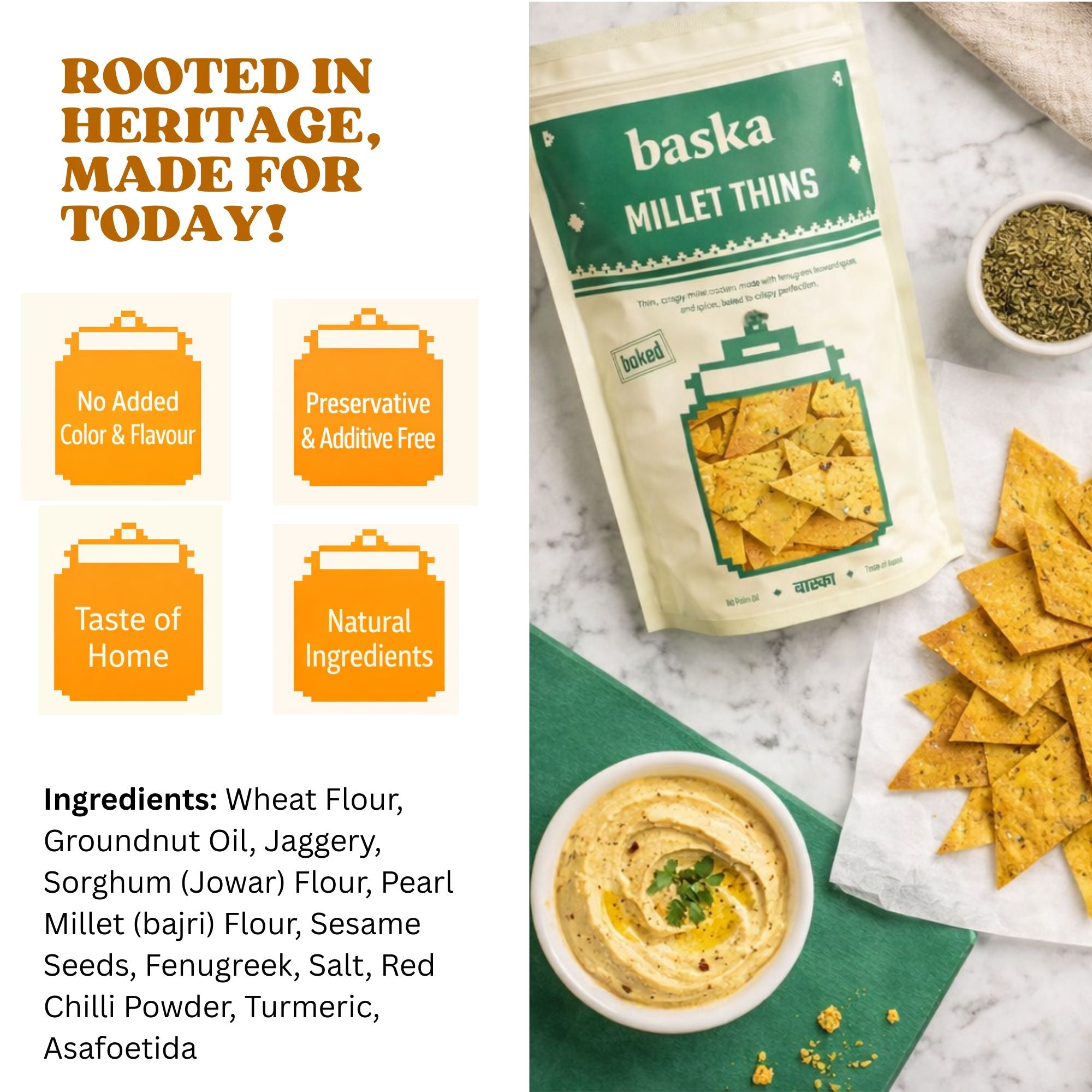 Baked Millet Thins - (Methi Namakpara)