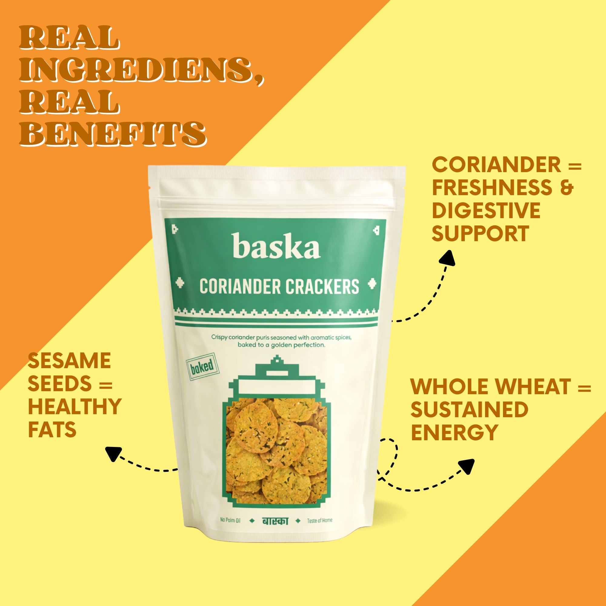Baked Coriander Crackers - (Kothmir Puri)