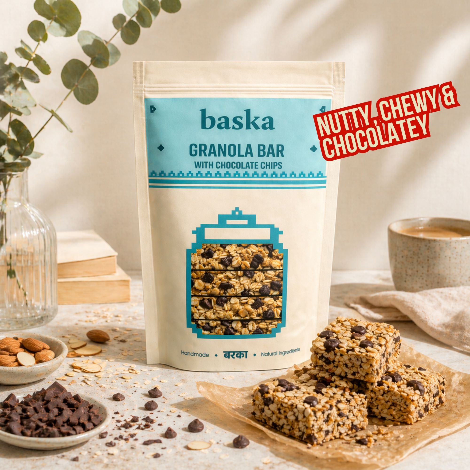 Granola Bar with Chocolate - (4 Bars)