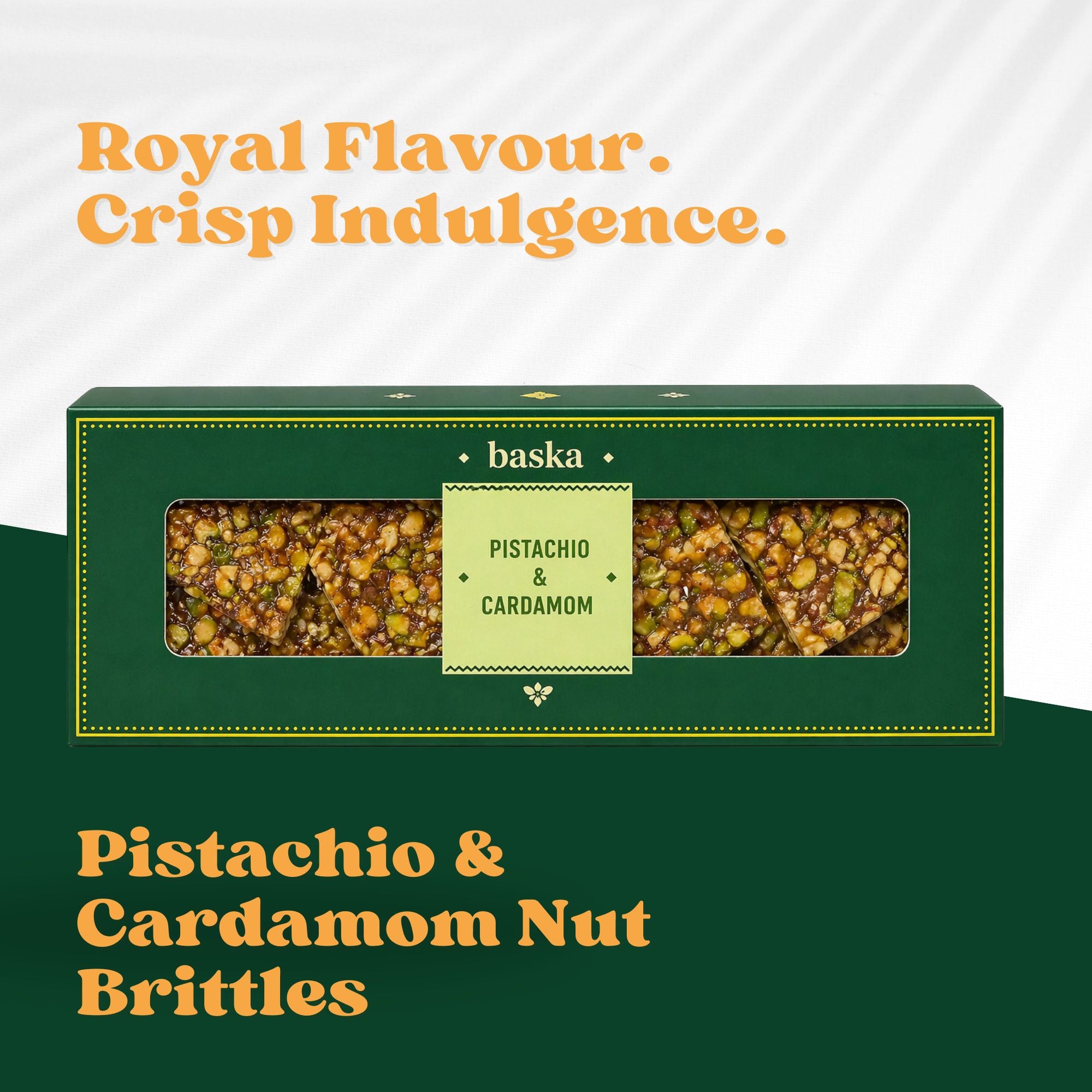 Pistachio & Cardamom Brittle (150gms)