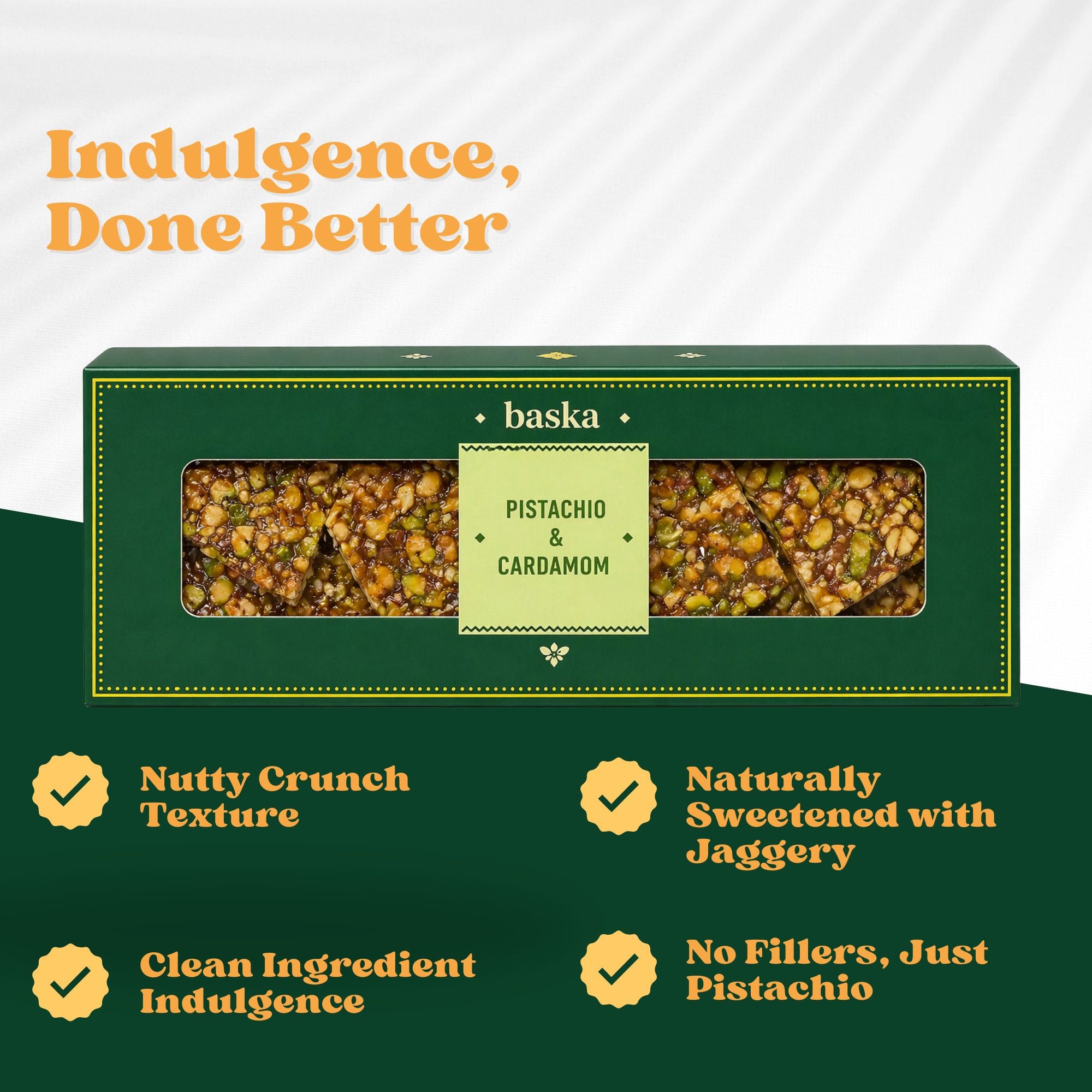 Pistachio & Cardamom Brittle (150gms)