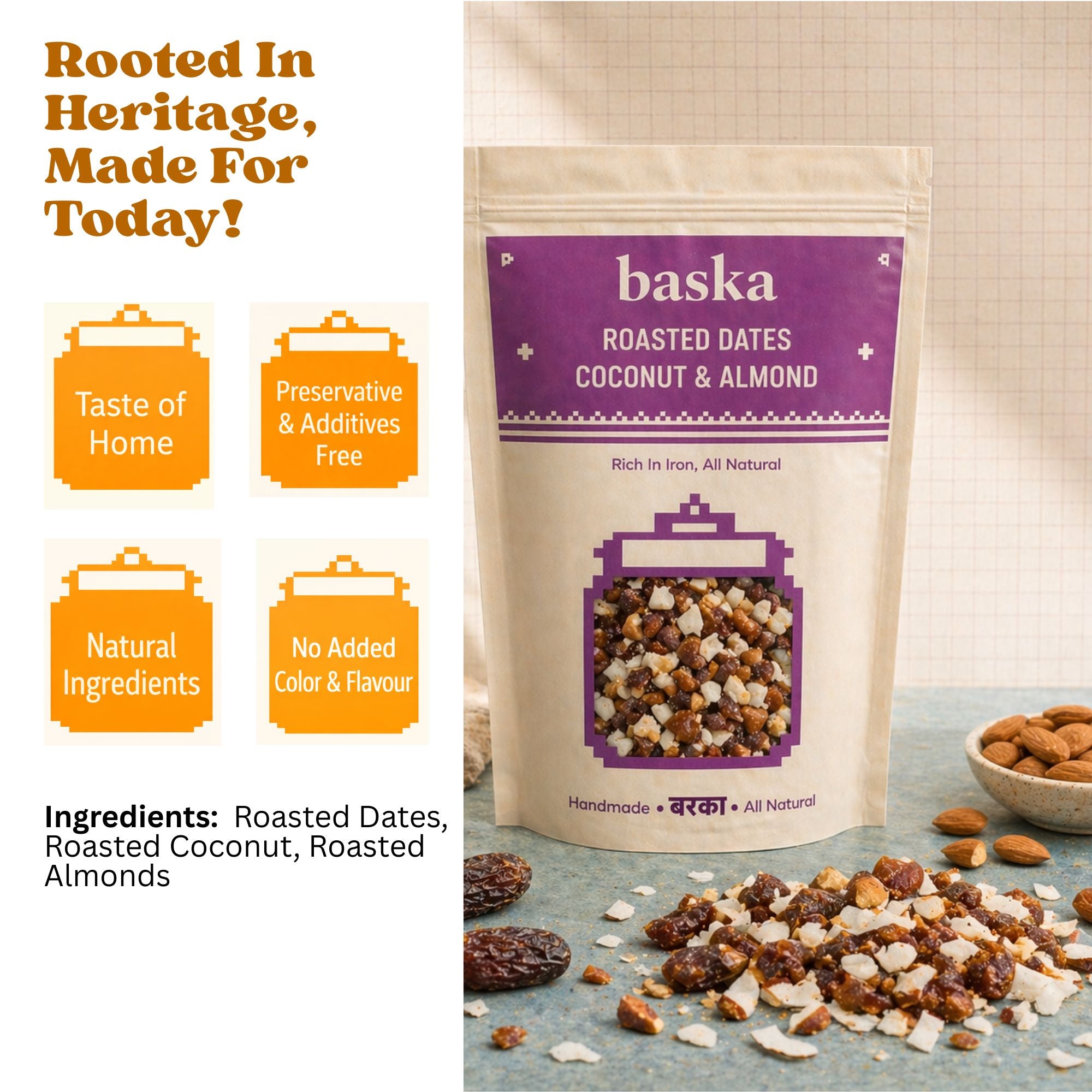 Roasted Dates, Coconut & Almonds (350 Gm)