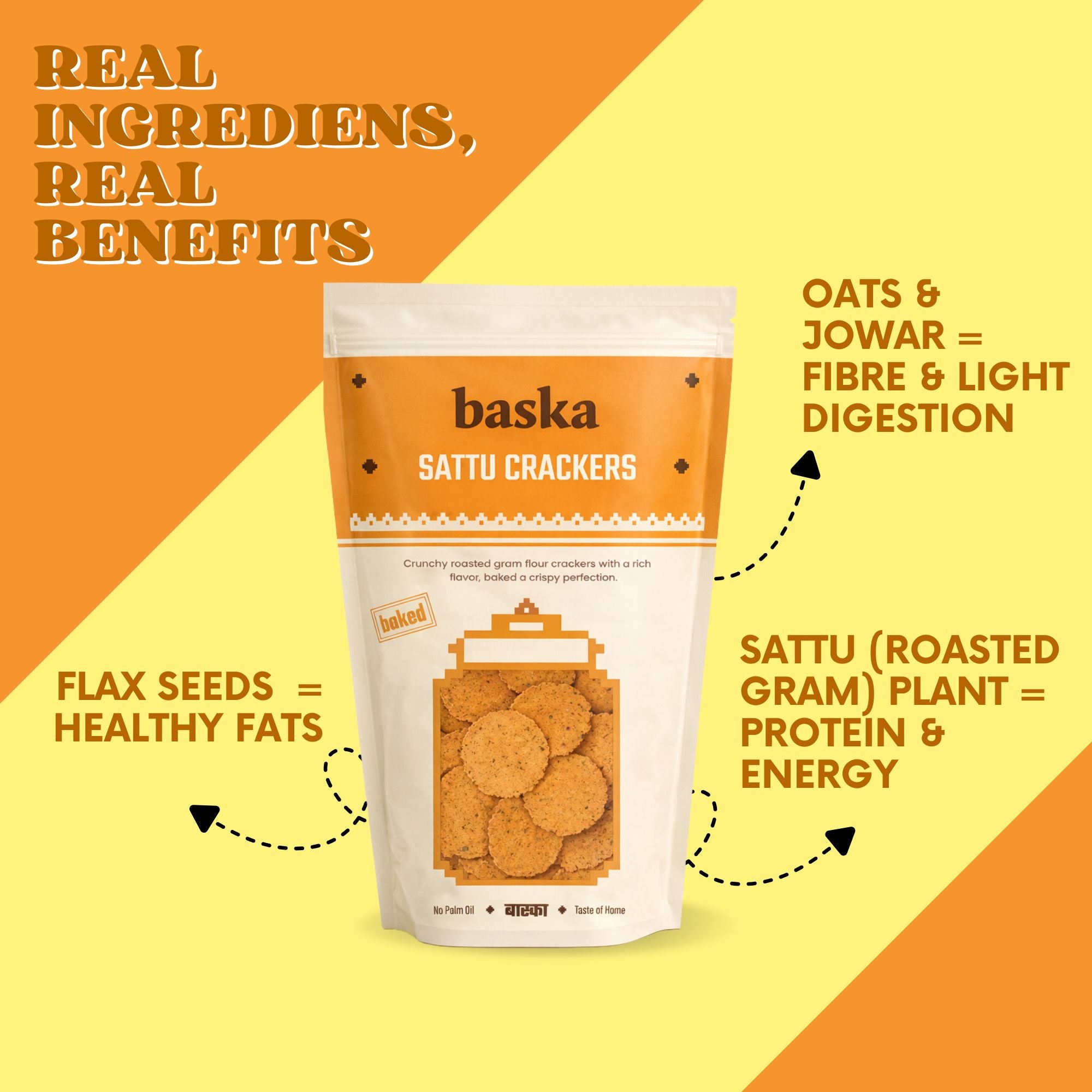 Baked Sattu Crackers