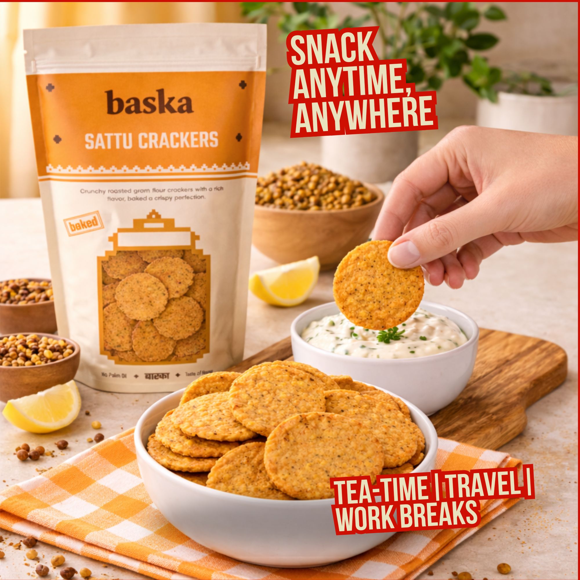 Baked Sattu Crackers