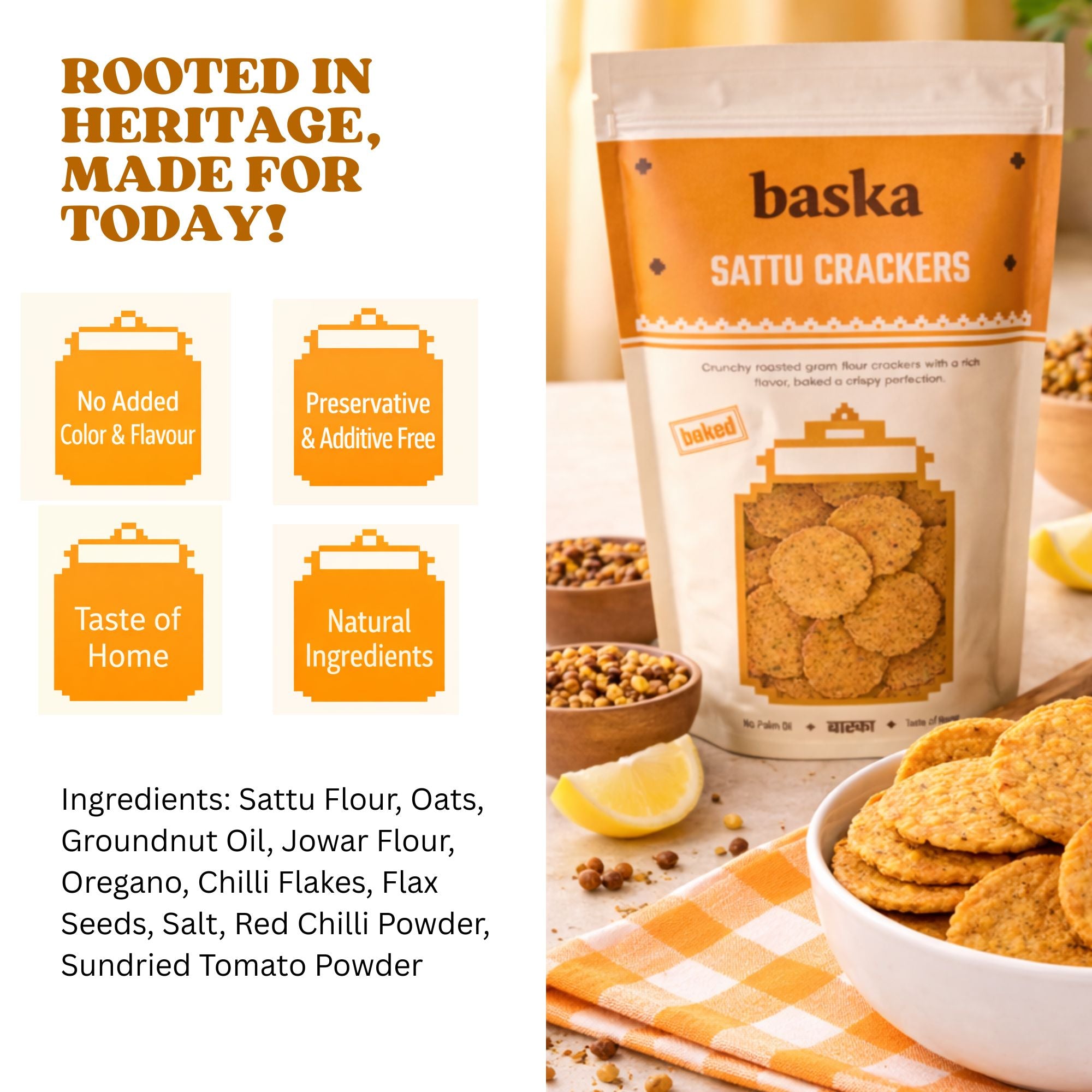 Baked Sattu Crackers