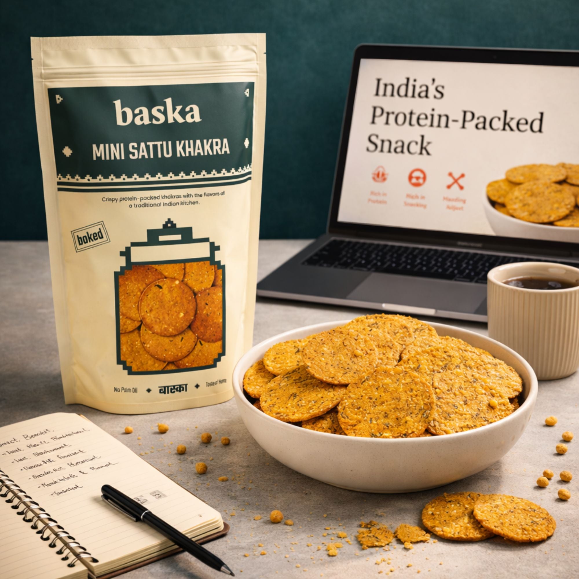 Baked Mini Sattu Khakhra