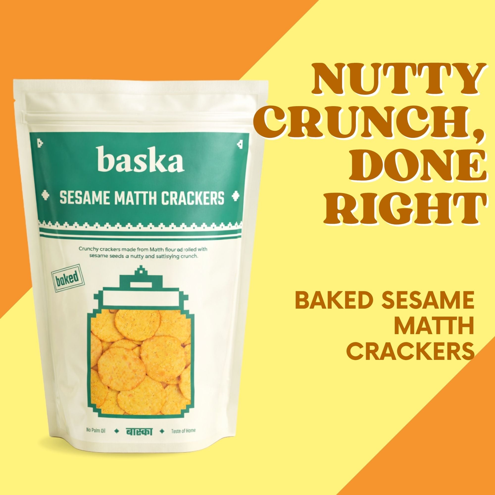 Baked Sesame Matth Crackers
