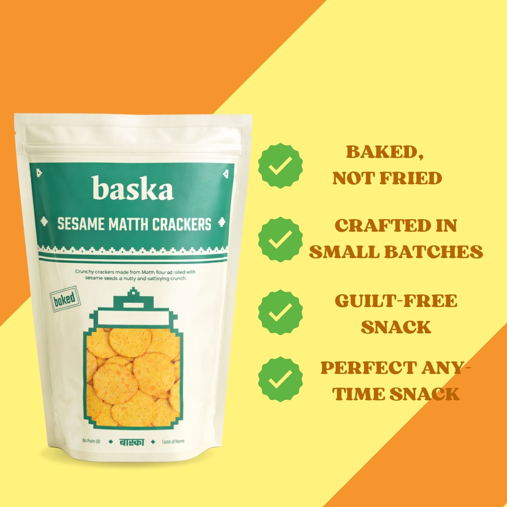 Baked Sesame Matth Crackers
