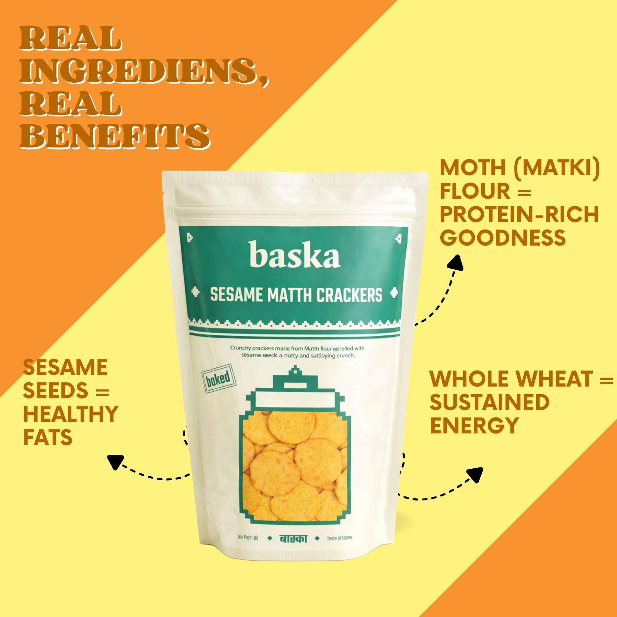 Baked Sesame Matth Crackers